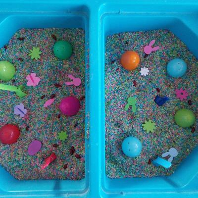 Bac sensoriel printemps/Pâques