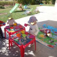 Jeux sur la terrasse